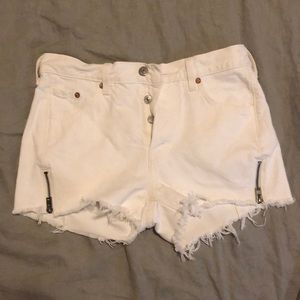 levi’s 501 white jean shorts!